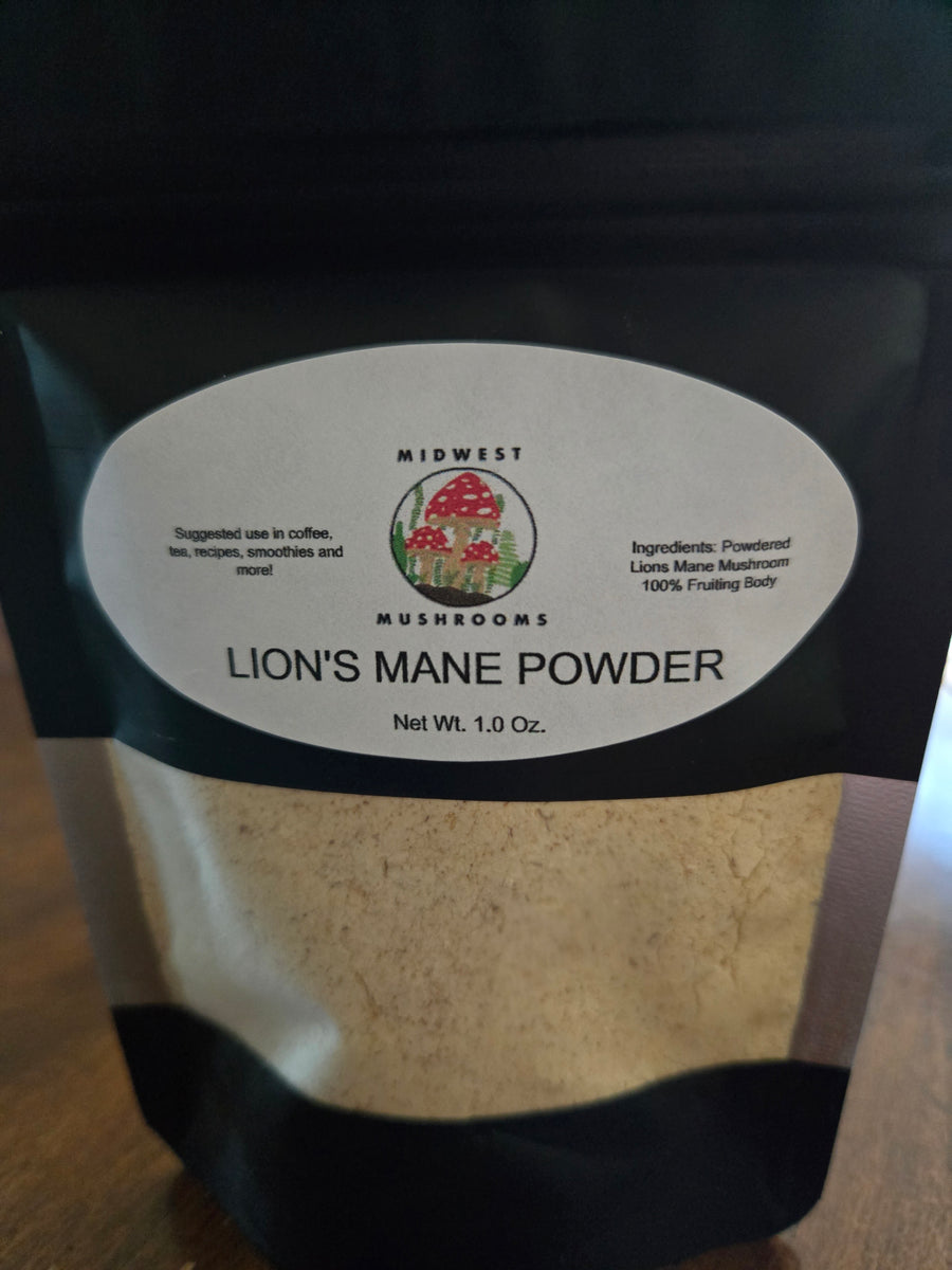 Midwest Mushrooms Lion’s Mane Mushroom Powder package