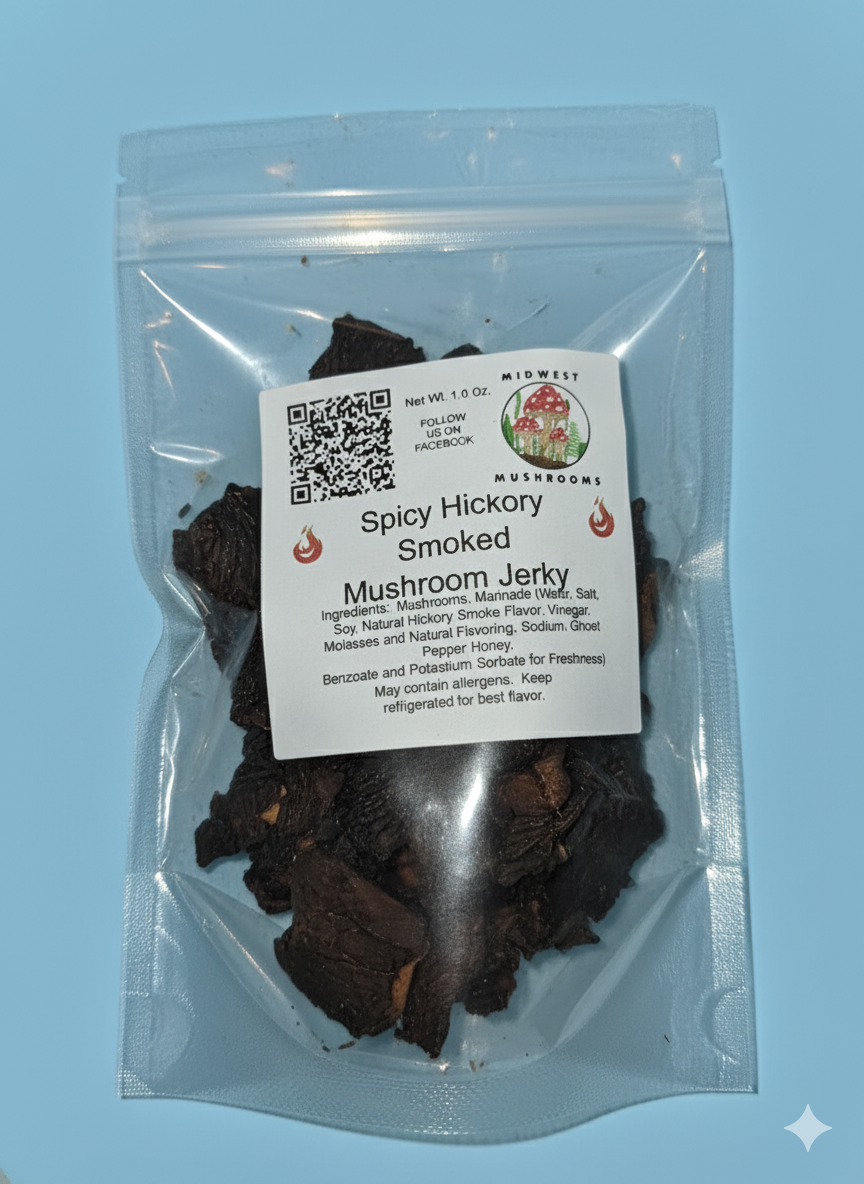 Spicy Hickory-Smoked Mushroom Jerky