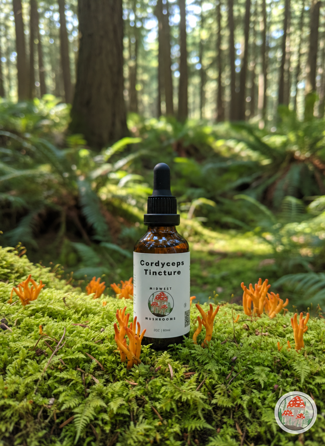 Midwest Mushrooms Cordyceps Tincture 2 oz bottle