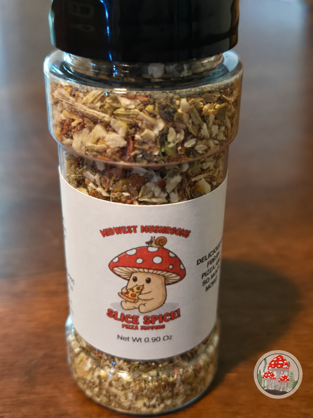 Midwest Mushrooms Slice Spice mushroom pizza seasoning bottle
